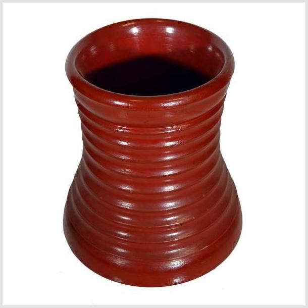 Antique Burmese Ceremonial Holder – Flared Ribbed Base, Lacquer Red-1. Asian & Chinese Furniture, Art, Antiques, Vintage Home Décor for sale at FEA Home