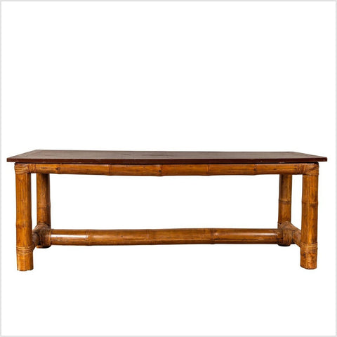 Antique Burmese Japanese Style Bamboo Console Table | FEA Home