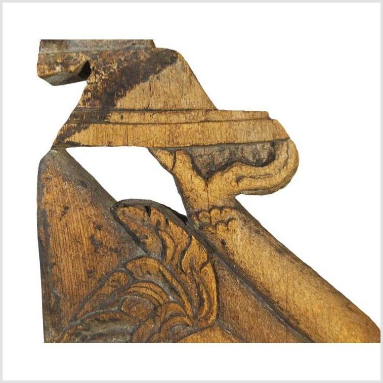 Antique Burmese Temple Carving – Kneeling Guardian Figure, Elongated Form-2. Asian & Chinese Furniture, Art, Antiques, Vintage Home Décor for sale at FEA Home