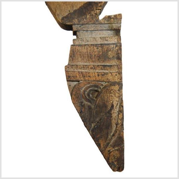 Antique Burmese Temple Carving – Kneeling Guardian Figure, Elongated Form-3. Asian &amp; Chinese Furniture, Art, Antiques, Vintage Home Décor for sale at FEA Home