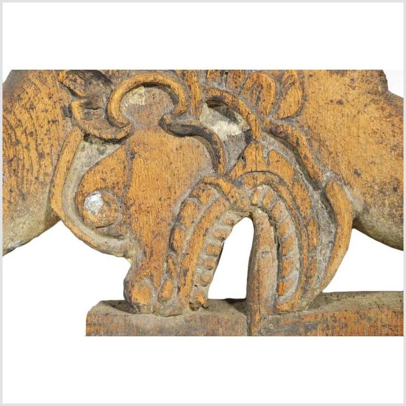 Antique Burmese Temple Carving – Kneeling Guardian Figure, Elongated Form-4. Asian &amp; Chinese Furniture, Art, Antiques, Vintage Home Décor for sale at FEA Home