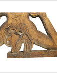 Antique Burmese Temple Carving – Kneeling Guardian Figure, Elongated Form-5. Asian & Chinese Furniture, Art, Antiques, Vintage Home Décor for sale at FEA Home