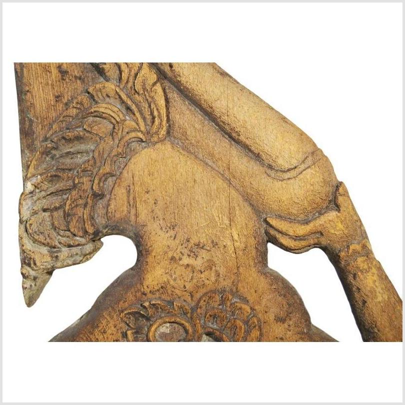Antique Burmese Temple Carving – Kneeling Guardian Figure, Elongated Form-6. Asian &amp; Chinese Furniture, Art, Antiques, Vintage Home Décor for sale at FEA Home