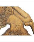 Antique Burmese Temple Carving – Kneeling Guardian Figure, Elongated Form-6. Asian & Chinese Furniture, Art, Antiques, Vintage Home Décor for sale at FEA Home