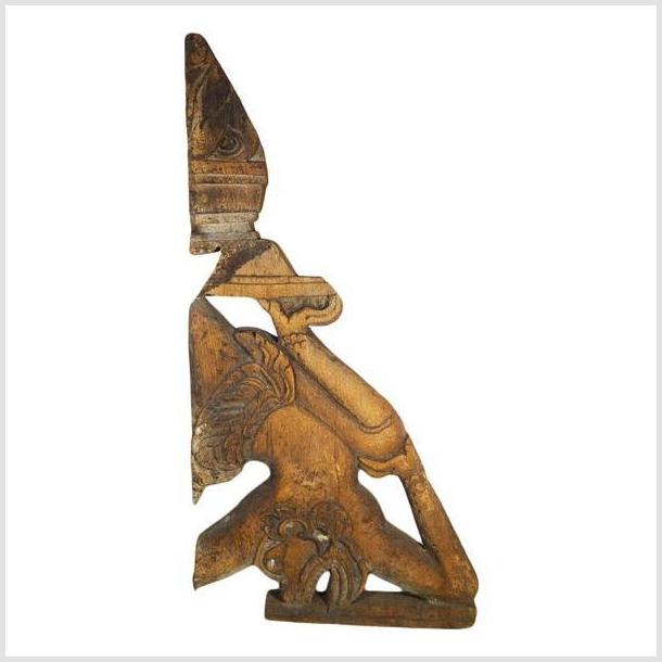 Antique Burmese Temple Carving – Kneeling Guardian Figure, Elongated Form-1. Asian & Chinese Furniture, Art, Antiques, Vintage Home Décor for sale at FEA Home