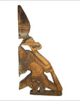 Antique Burmese Temple Carving – Kneeling Guardian Figure, Elongated Form-1. Asian & Chinese Furniture, Art, Antiques, Vintage Home Décor for sale at FEA Home