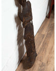 Antique Carved Wooden Sculpture of a Thai Praying with Dark Brown Patina-11. Asian & Chinese Furniture, Art, Antiques, Vintage Home Décor for sale at FEA Home