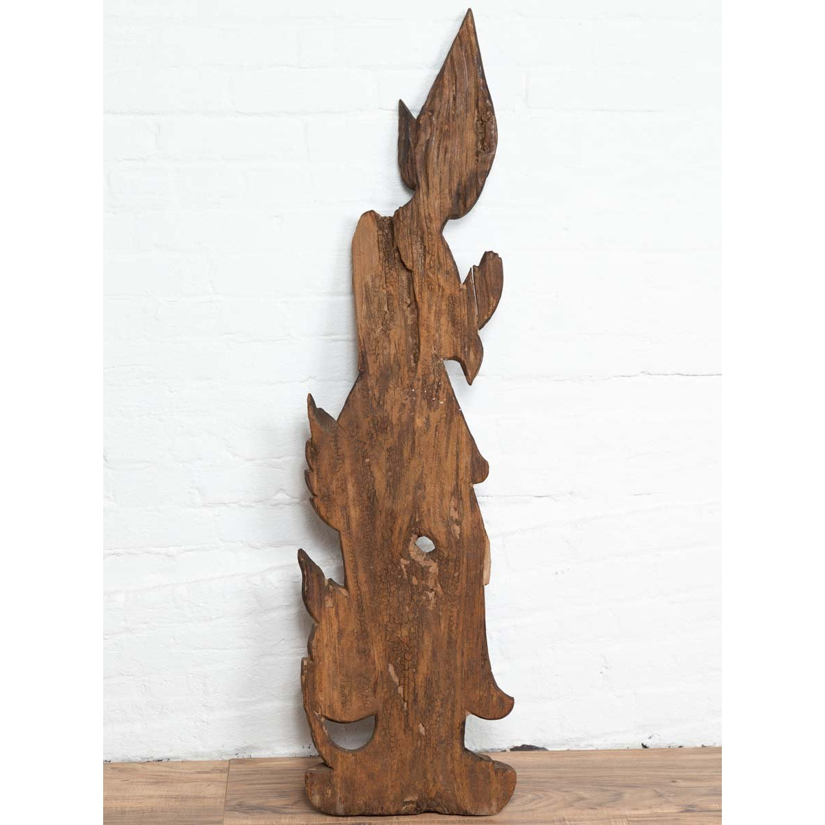 Antique Carved Wooden Sculpture of a Thai Praying with Dark Brown Patina-14. Asian &amp; Chinese Furniture, Art, Antiques, Vintage Home Décor for sale at FEA Home