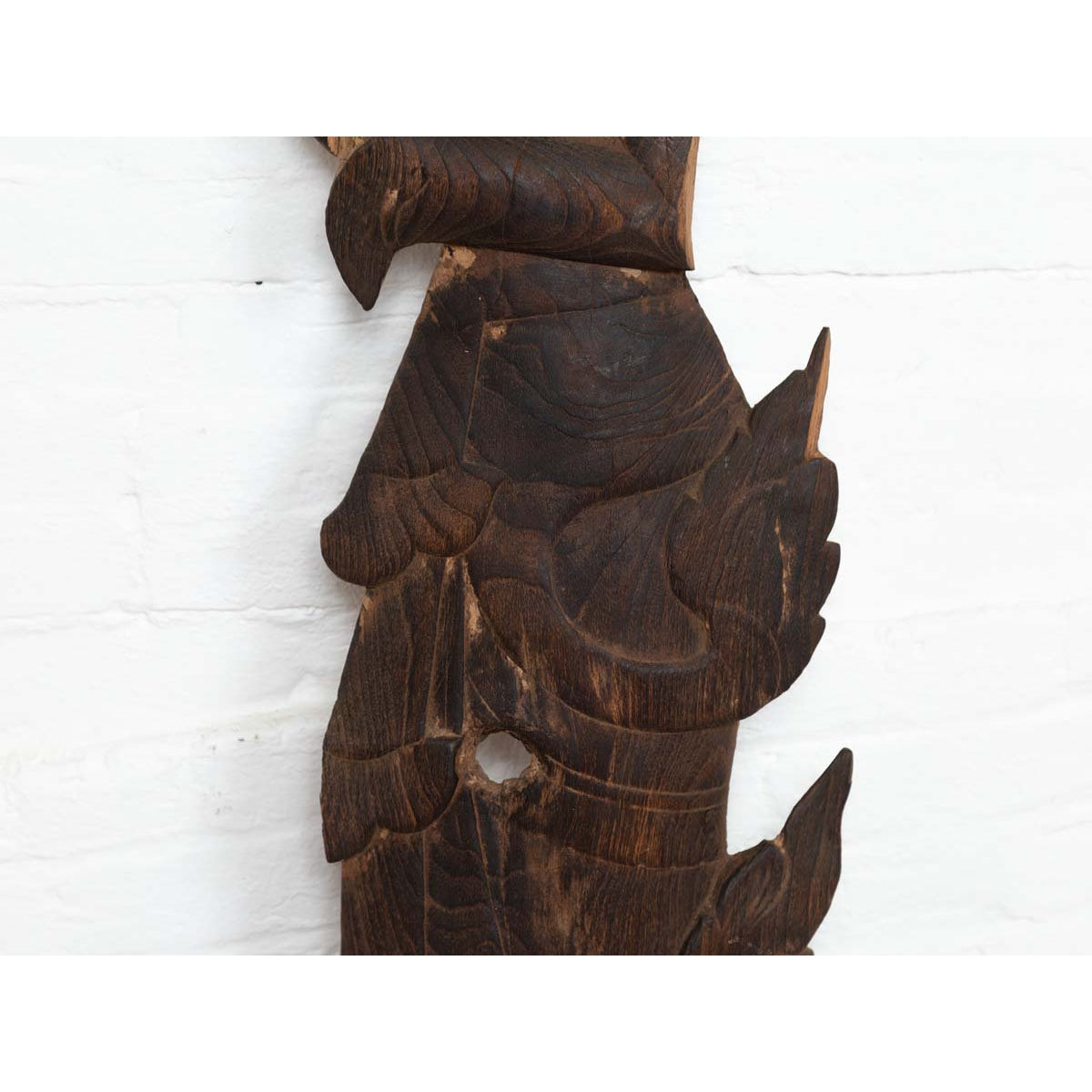 Antique Carved Wooden Sculpture of a Thai Praying with Dark Brown Patina-8. Asian &amp; Chinese Furniture, Art, Antiques, Vintage Home Décor for sale at FEA Home