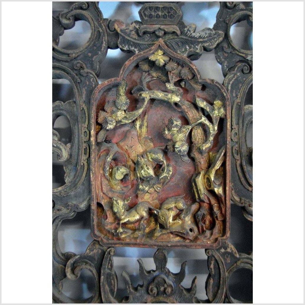 Antique Chinese 3 Panel Screen With Hand Painting-13. Asian &amp; Chinese Furniture, Art, Antiques, Vintage Home Décor for sale at FEA Home