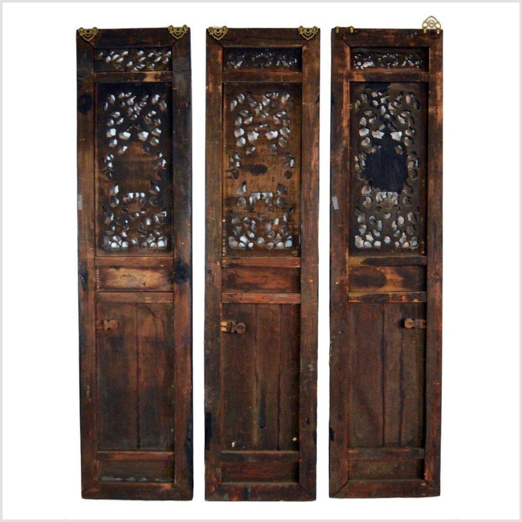 Antique Chinese 3 Panel Screen With Hand Painting-14. Asian &amp; Chinese Furniture, Art, Antiques, Vintage Home Décor for sale at FEA Home