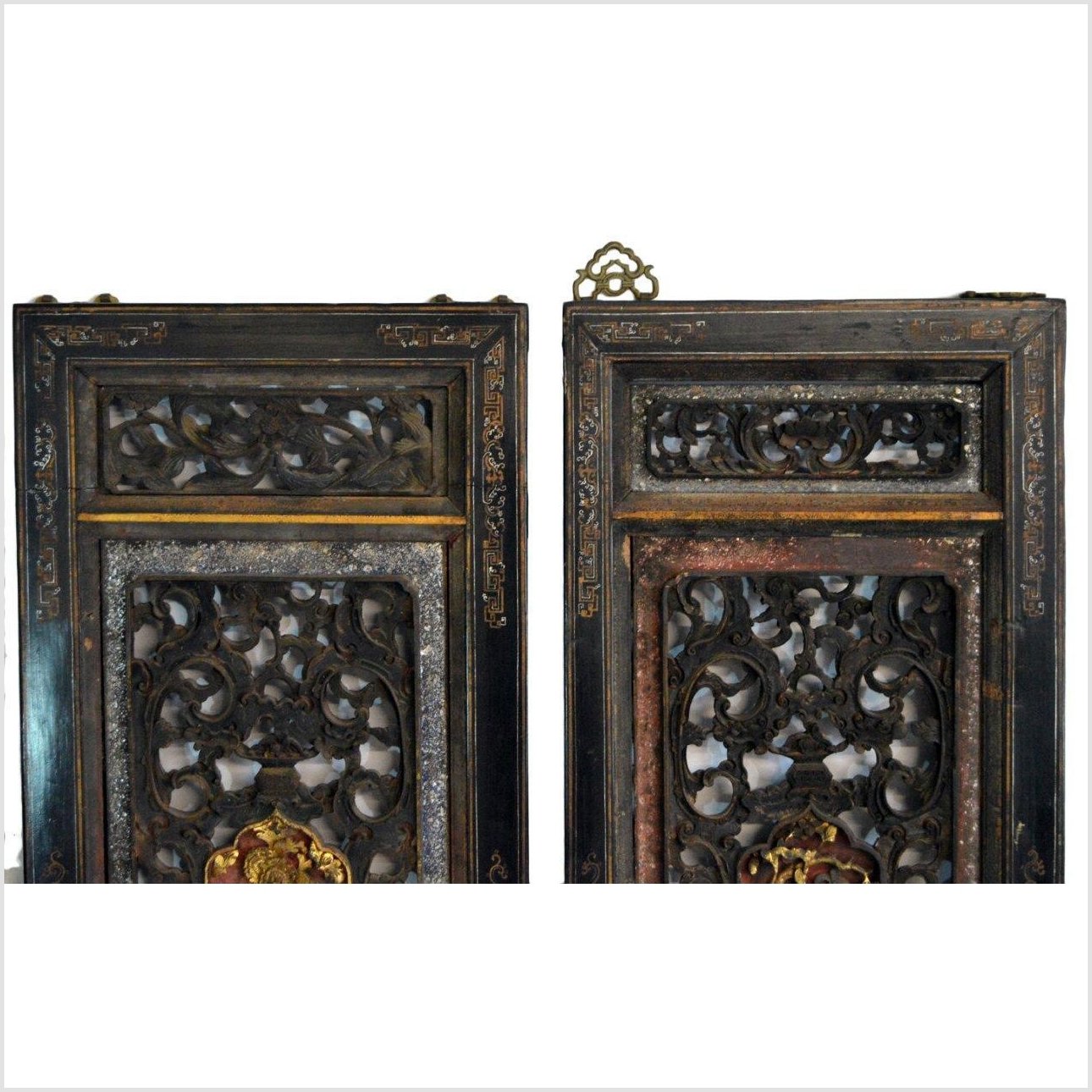 Antique Chinese 3 Panel Screen With Hand Painting-2. Asian & Chinese Furniture, Art, Antiques, Vintage Home Décor for sale at FEA Home