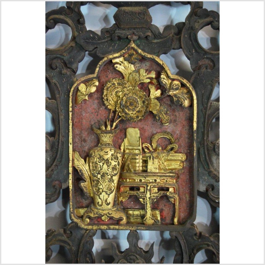 Antique Chinese 3 Panel Screen With Hand Painting-6. Asian &amp; Chinese Furniture, Art, Antiques, Vintage Home Décor for sale at FEA Home