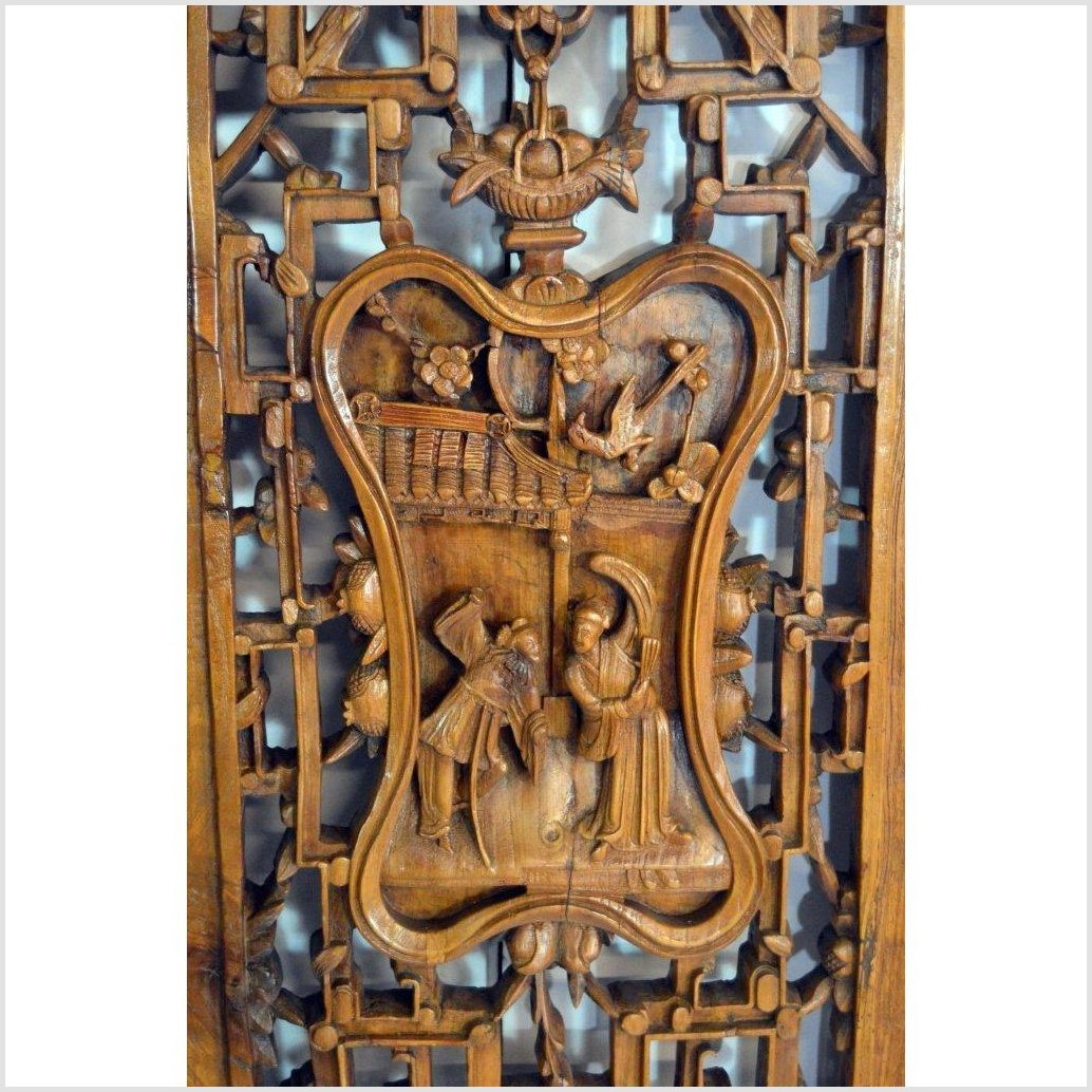 Antique Chinese 4 Panel Screen-10. Asian &amp; Chinese Furniture, Art, Antiques, Vintage Home Décor for sale at FEA Home