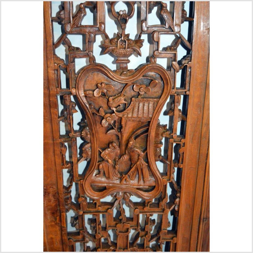 Antique Chinese 4 Panel Screen-8. Asian &amp; Chinese Furniture, Art, Antiques, Vintage Home Décor for sale at FEA Home