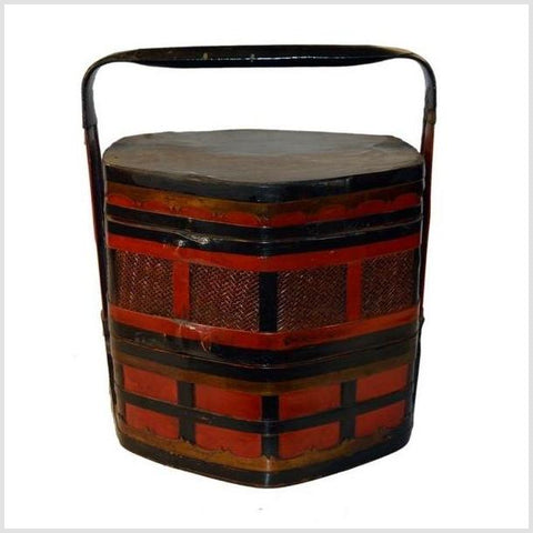 Antique Chinese Bamboo Lunch Basket-YN4157-6. Asian & Chinese Furniture, Art, Antiques, Vintage Home Décor for sale at FEA Home