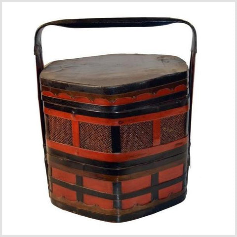 Antique Chinese Bamboo Lunch Basket- Asian Antiques, Vintage Home Decor & Chinese Furniture - FEA Home
