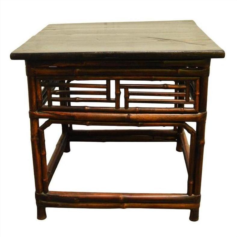 Antique Chinese Bamboo Side Table-6. Asian &amp; Chinese Furniture, Art, Antiques, Vintage Home Décor for sale at FEA Home