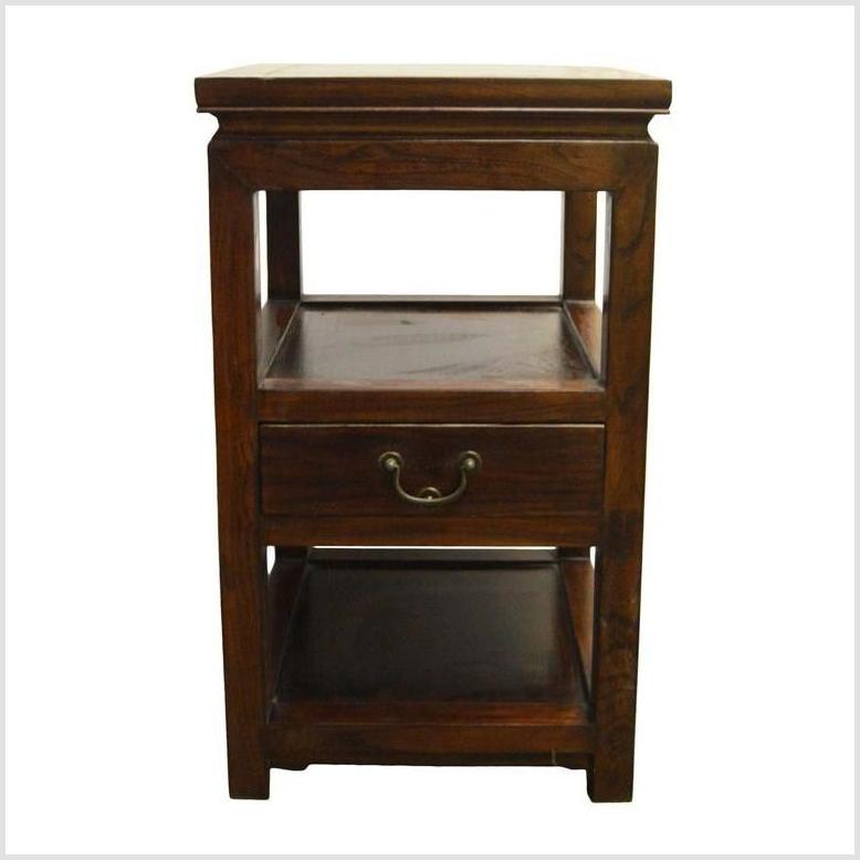 Antique Chinese Brown Lacquer Lamp Side Table-1. Asian & Chinese Furniture, Art, Antiques, Vintage Home Décor for sale at FEA Home