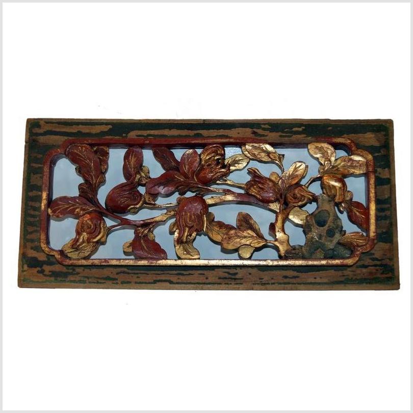 Antique Chinese Carving – Blooming Magnolia Panel, Gilt Lacquer-1. Asian & Chinese Furniture, Art, Antiques, Vintage Home Décor for sale at FEA Home