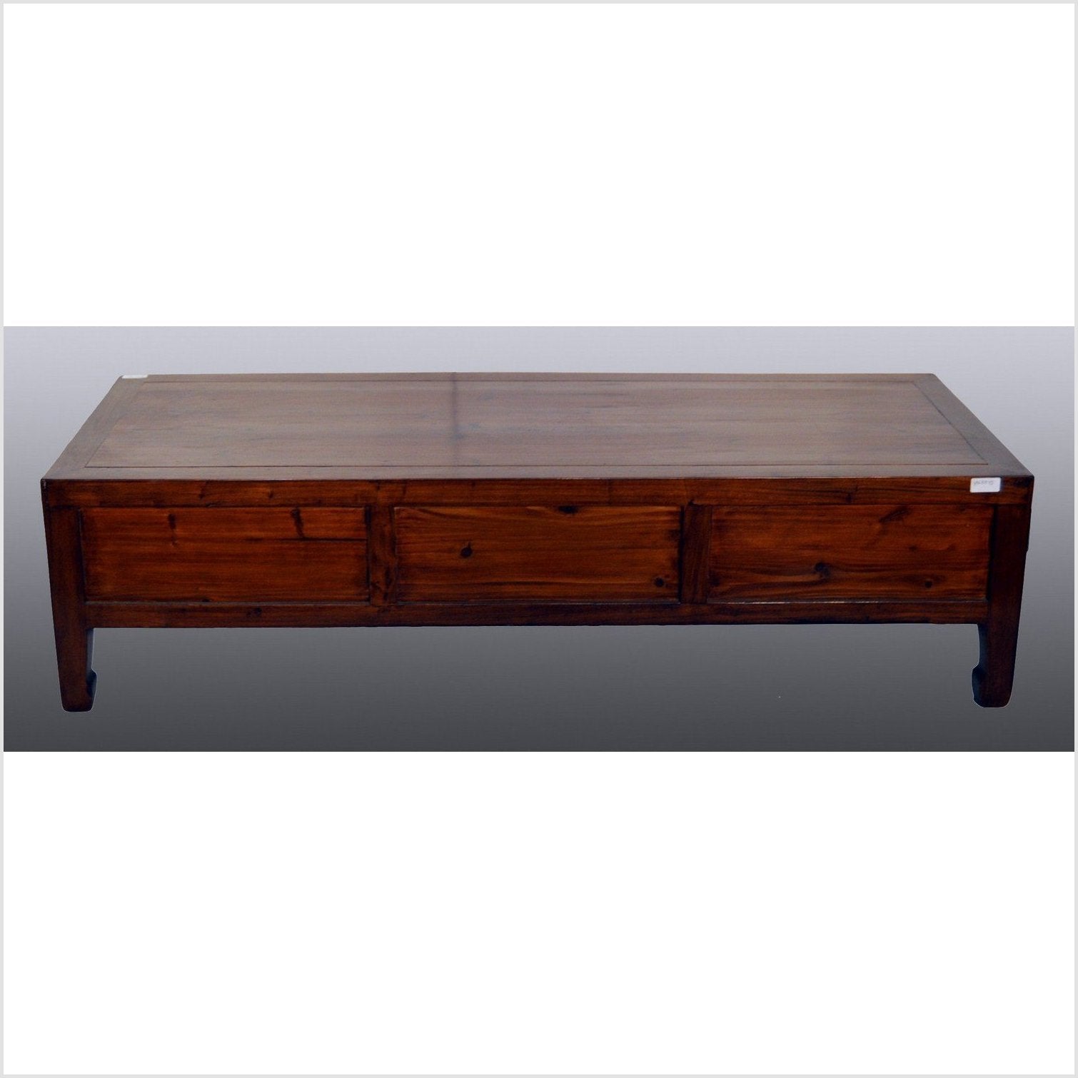 Antique Chinese Coffee Table – Three Drawer, Tiger Elm Grain-2. Asian & Chinese Furniture, Art, Antiques, Vintage Home Décor for sale at FEA Home