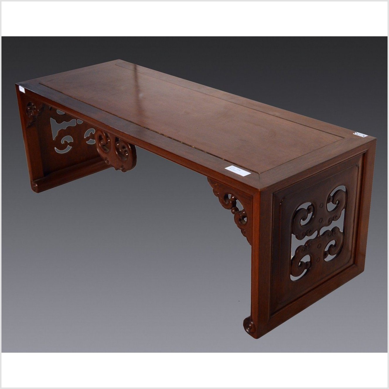 Antique Chinese Altar Table – Scrolled Cloud Apron, Elmwood Finish-4. Asian &amp; Chinese Furniture, Art, Antiques, Vintage Home Décor for sale at FEA Home