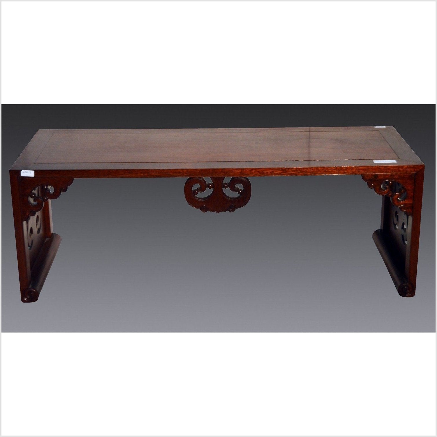 Antique Chinese Altar Table – Scrolled Cloud Apron, Elmwood Finish-1. Asian & Chinese Furniture, Art, Antiques, Vintage Home Décor for sale at FEA Home