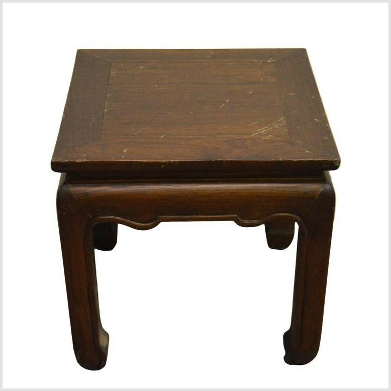 Antique Chinese Side Table – Curved Apron, Warm Patina-2. Asian & Chinese Furniture, Art, Antiques, Vintage Home Décor for sale at FEA Home