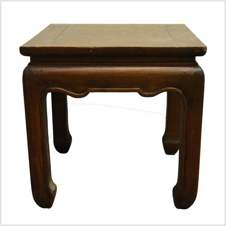 Antique Chinese Side Table – Curved Apron, Warm Patina-1. Asian & Chinese Furniture, Art, Antiques, Vintage Home Décor for sale at FEA Home