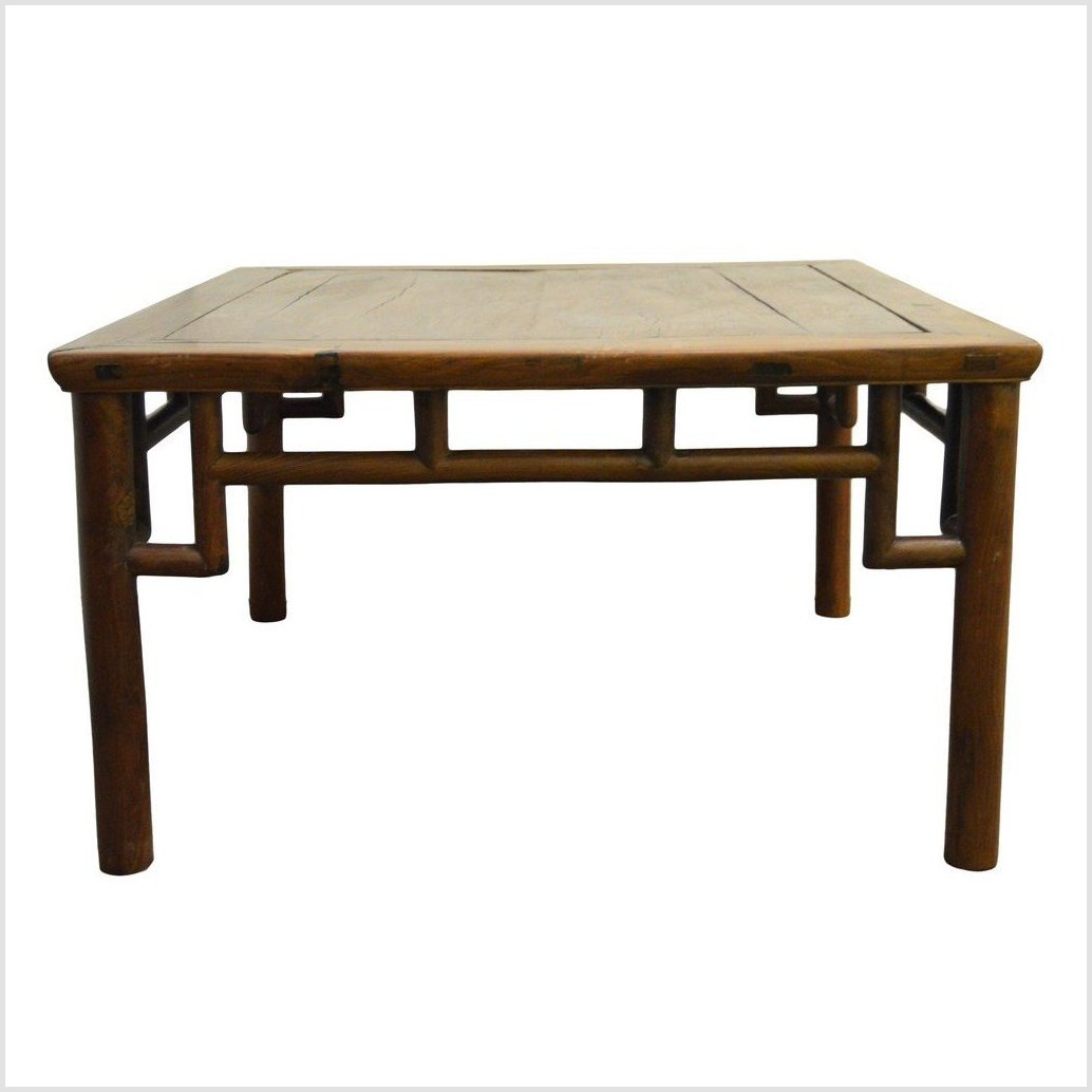 Antique Chinese Coffee Table – Square Top, Bamboo-Like Joinery-3. Asian &amp; Chinese Furniture, Art, Antiques, Vintage Home Décor for sale at FEA Home
