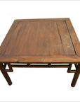 Antique Chinese Coffee Table – Square Top, Bamboo-Like Joinery-4. Asian & Chinese Furniture, Art, Antiques, Vintage Home Décor for sale at FEA Home