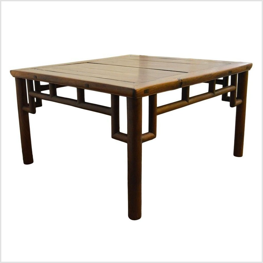 Antique Chinese Coffee Table – Square Top, Bamboo-Like Joinery-1. Asian & Chinese Furniture, Art, Antiques, Vintage Home Décor for sale at FEA Home