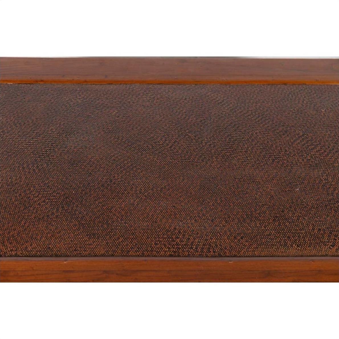 Antique Chinese Elm Coffee Table with Square Legs and Rattan Inset Top-8. Asian &amp; Chinese Furniture, Art, Antiques, Vintage Home Décor for sale at FEA Home