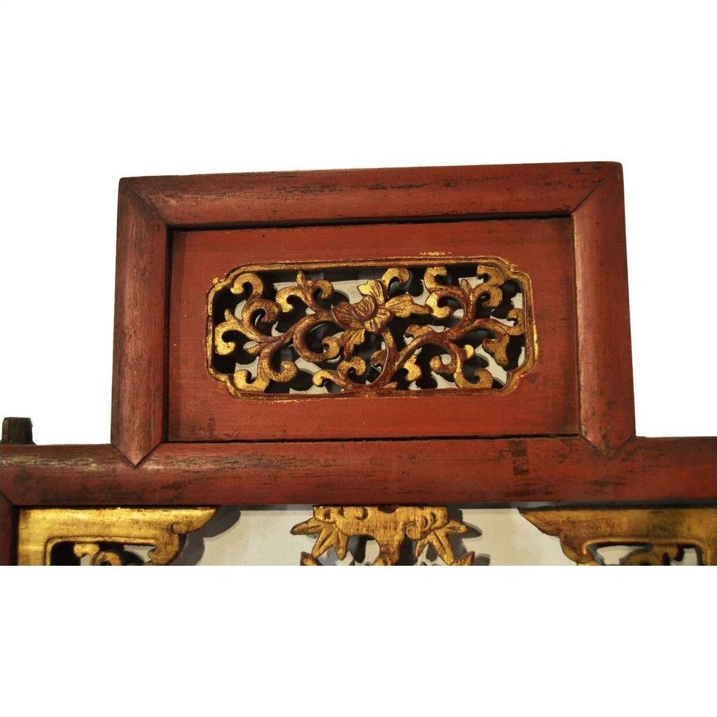 Antique Chinese Architectural Panel – Multi-Figure Scene, Gilt Scrolls-8. Asian &amp; Chinese Furniture, Art, Antiques, Vintage Home Décor for sale at FEA Home