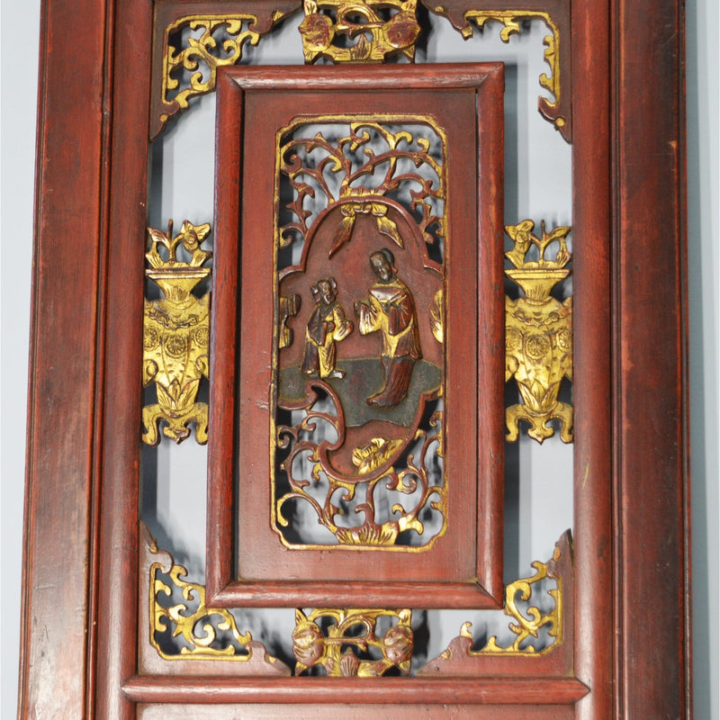 Pair of Antique Chinese Hand Carved Wall Panels-YN5535 / YN5536-2. Asian & Chinese Furniture, Art, Antiques, Vintage Home Décor for sale at FEA Home