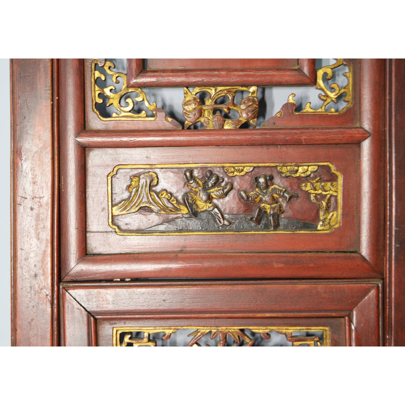 Pair of Antique Chinese Hand Carved Wall Panels-YN5535 / YN5536-4. Asian & Chinese Furniture, Art, Antiques, Vintage Home Décor for sale at FEA Home