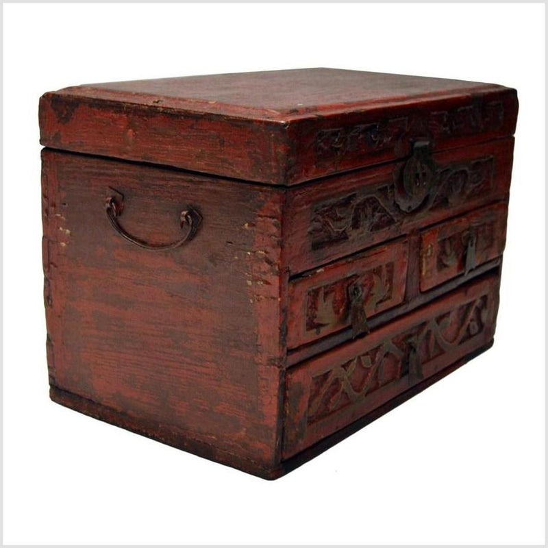 Antique Chinese Hand Carved Wooden Treasure Box-YN3497-1. Asian & Chinese Furniture, Art, Antiques, Vintage Home Décor for sale at FEA Home
