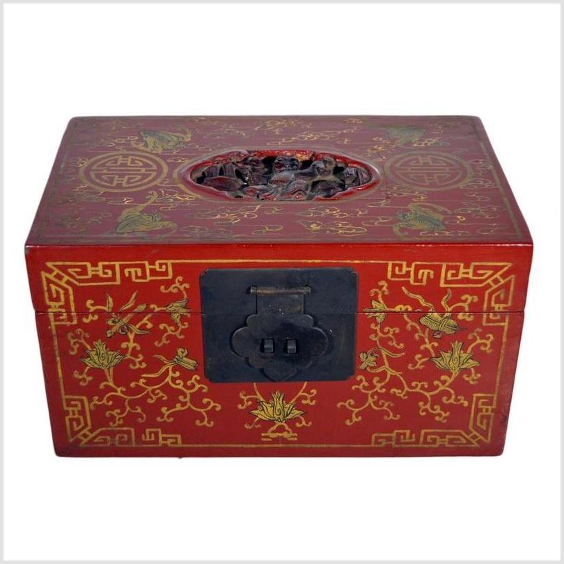 Antique Chinese Lacquer Box – Phoenix Motif, Gilt Vines-2. Asian & Chinese Furniture, Art, Antiques, Vintage Home Décor for sale at FEA Home