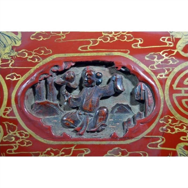 Antique Chinese Lacquer Box – Phoenix Motif, Gilt Vines-6. Asian &amp; Chinese Furniture, Art, Antiques, Vintage Home Décor for sale at FEA Home