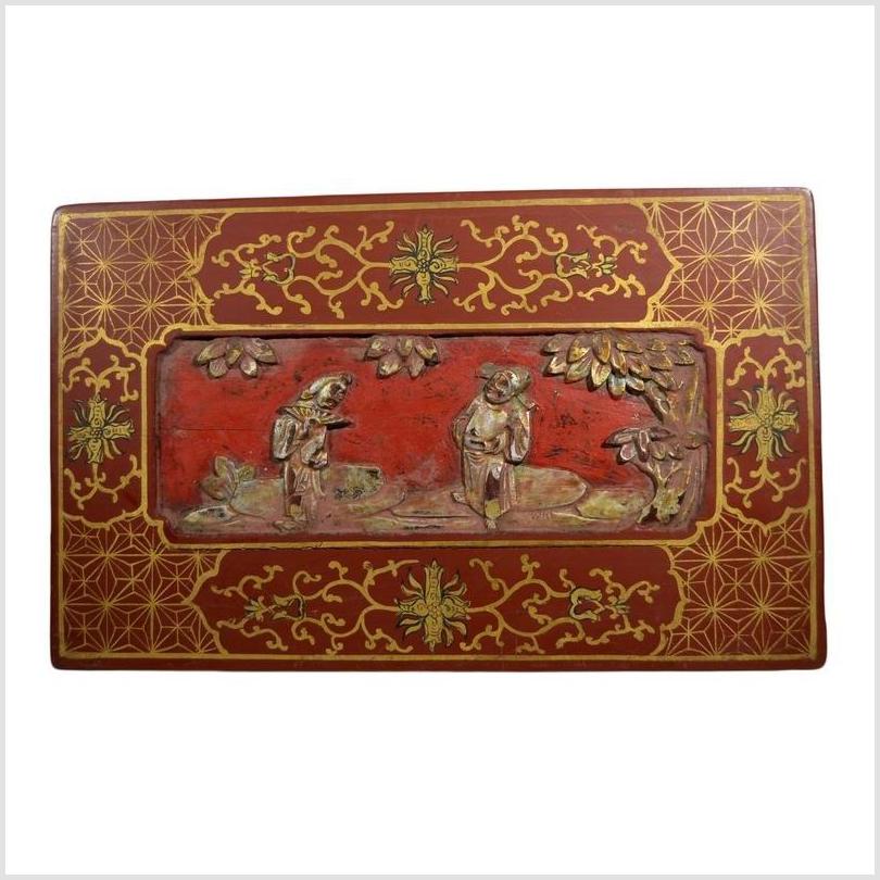 Antique Chinese Lacquer Box – Red Ground, Gold Floral Inlay-5. Asian &amp; Chinese Furniture, Art, Antiques, Vintage Home Décor for sale at FEA Home
