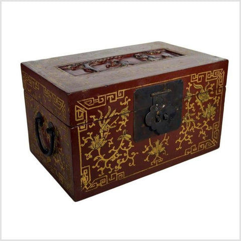 Antique Chinese Hand Painted Dowry Box-YN4419-3. Asian & Chinese Furniture, Art, Antiques, Vintage Home Décor for sale at FEA Home