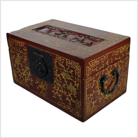 Antique Chinese Hand Painted Dowry Box-YN4419-4. Asian & Chinese Furniture, Art, Antiques, Vintage Home Décor for sale at FEA Home