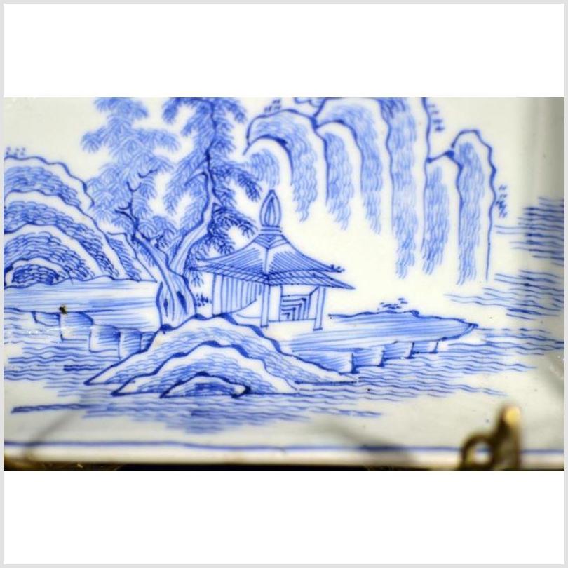 Antique Porcelain Tray – Landscape with Pavilion, Willow Trees-2. Asian & Chinese Furniture, Art, Antiques, Vintage Home Décor for sale at FEA Home