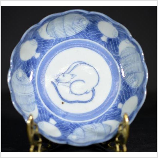 Antique Scalloped Dish – Crouching Mouse, Barrel Cartouche-1. Asian & Chinese Furniture, Art, Antiques, Vintage Home Décor for sale at FEA Home