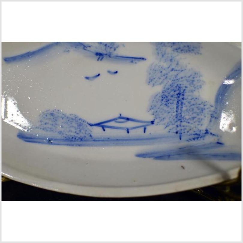 Antique Boat-Shaped Dish – Misty Landscape, Two Flying Birds-2. Asian & Chinese Furniture, Art, Antiques, Vintage Home Décor for sale at FEA Home
