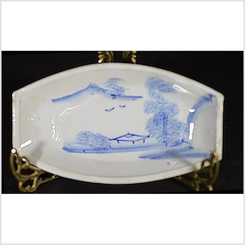 Antique Boat-Shaped Dish – Misty Landscape, Two Flying Birds-1. Asian & Chinese Furniture, Art, Antiques, Vintage Home Décor for sale at FEA Home