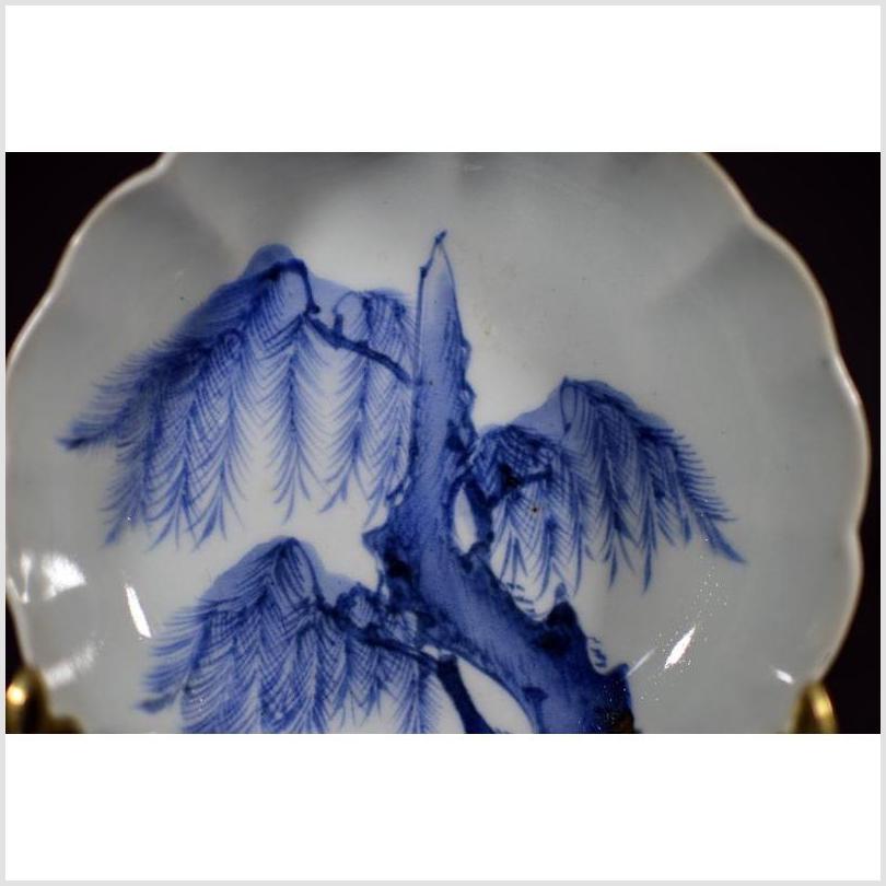 Antique Fluted Porcelain Plate – Wind-Swept Pine, Fine Detail-2. Asian & Chinese Furniture, Art, Antiques, Vintage Home Décor for sale at FEA Home