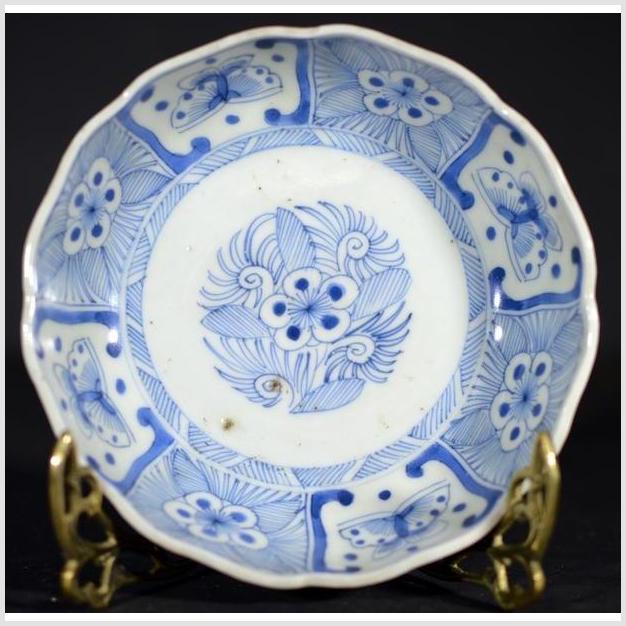 Antique Chinese Porcelain Bowl – Butterfly Cartouches, Petal Rim-1. Asian & Chinese Furniture, Art, Antiques, Vintage Home Décor for sale at FEA Home