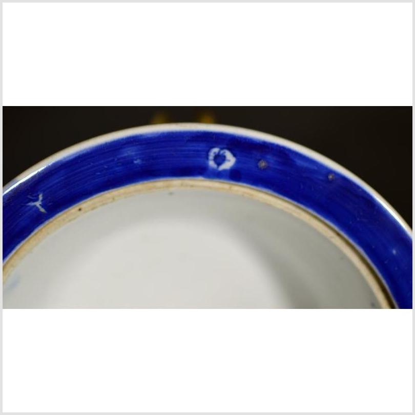 Antique Asian Deep Plate – Broad Blue Rim, Minimal Center-2. Asian & Chinese Furniture, Art, Antiques, Vintage Home Décor for sale at FEA Home