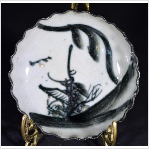 Antique Ink-Style Porcelain Plate – Bamboo Branches, Calligraphic Brushwork-1. Asian & Chinese Furniture, Art, Antiques, Vintage Home Décor for sale at FEA Home